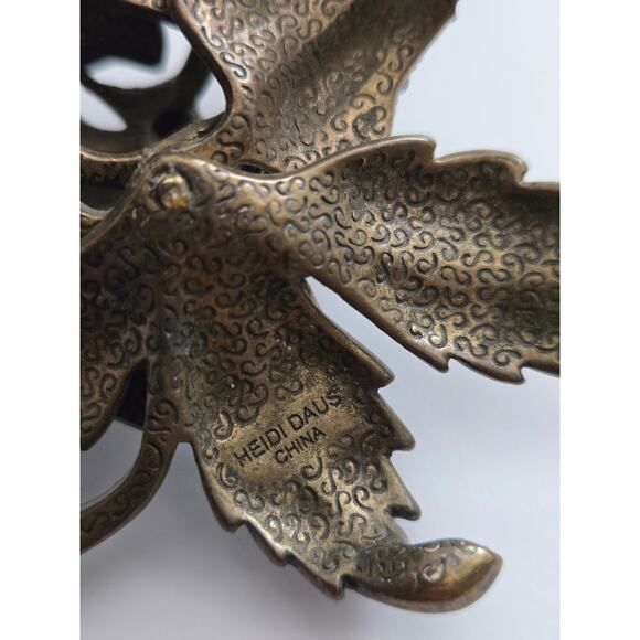 Vintage Heidi Daus Rose Elegance Black Diamond Rhinestone Statement Necklace - Picture 10 of 10